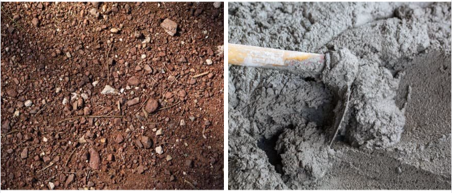 Soil and Cement representing Loss on Ignition Organic Matter